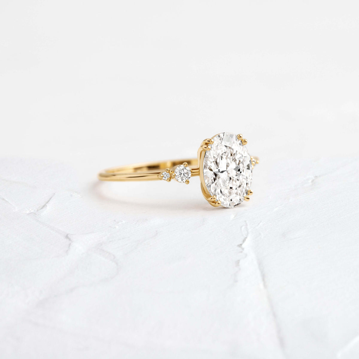 Cluster-Oval Lab Grown Diamond Engagement Ring