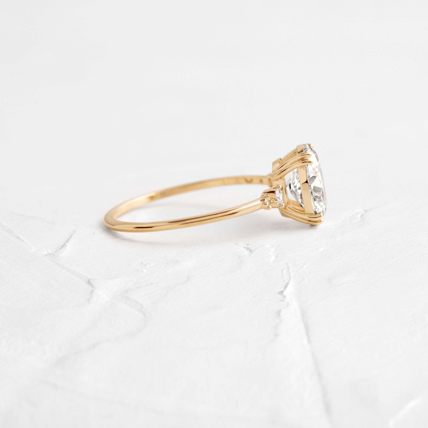 Cluster-Oval Lab Grown Diamond Engagement Ring