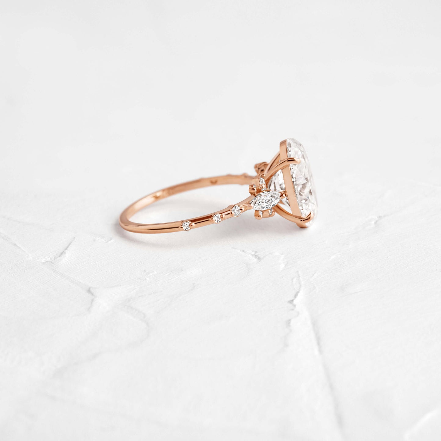 Cluster-Oval Lab Grown Diamond Engagement Ring