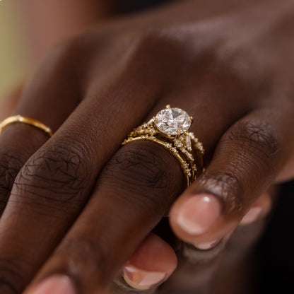 Cluster-Oval Lab Grown Diamond Engagement Ring