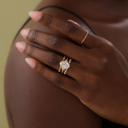 Cluster-Oval Lab Grown Diamond Engagement Ring