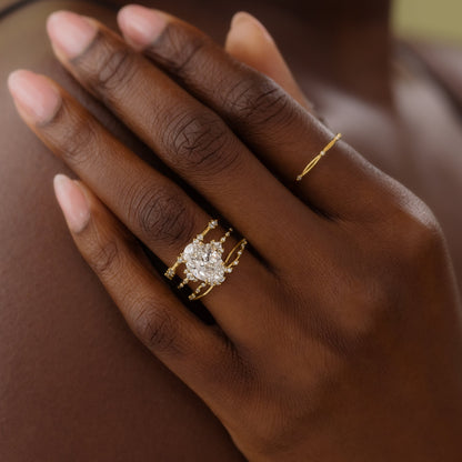Cluster-Oval Lab Grown Diamond Engagement Ring