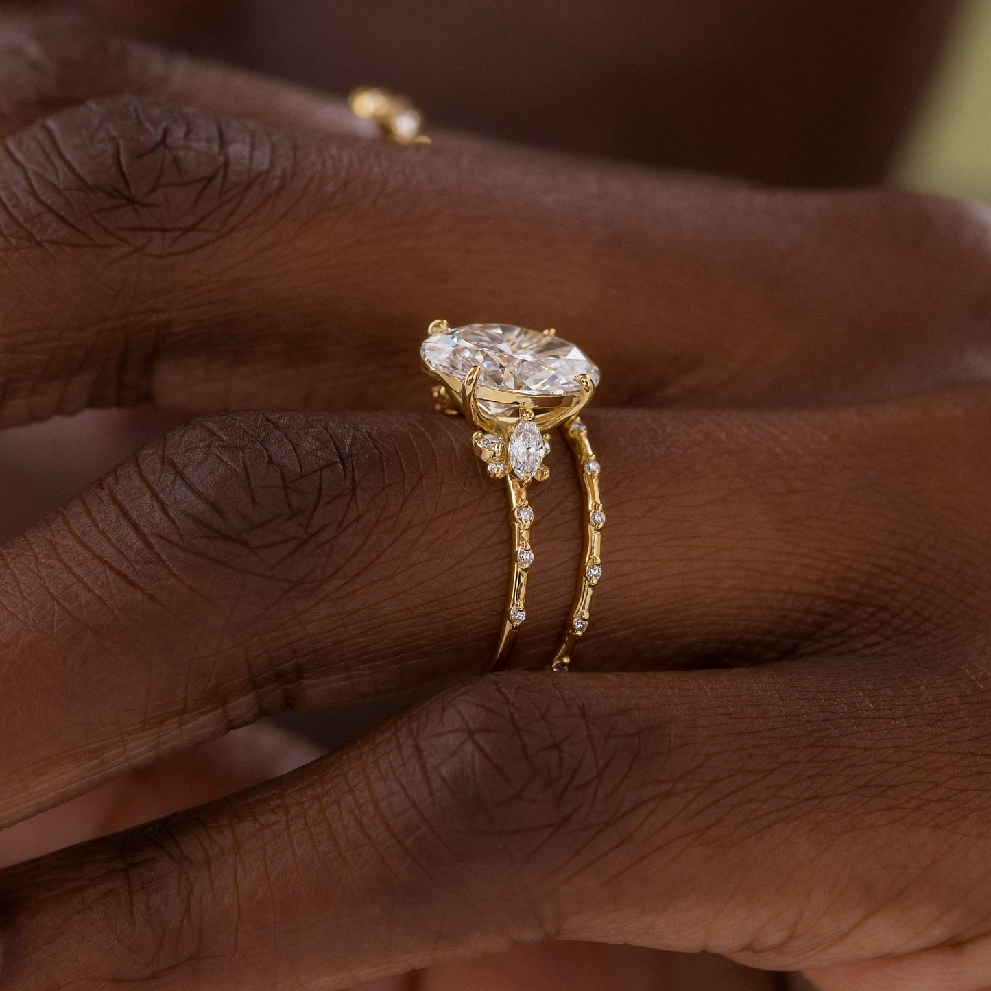 Cluster-Oval Lab Grown Diamond Engagement Ring