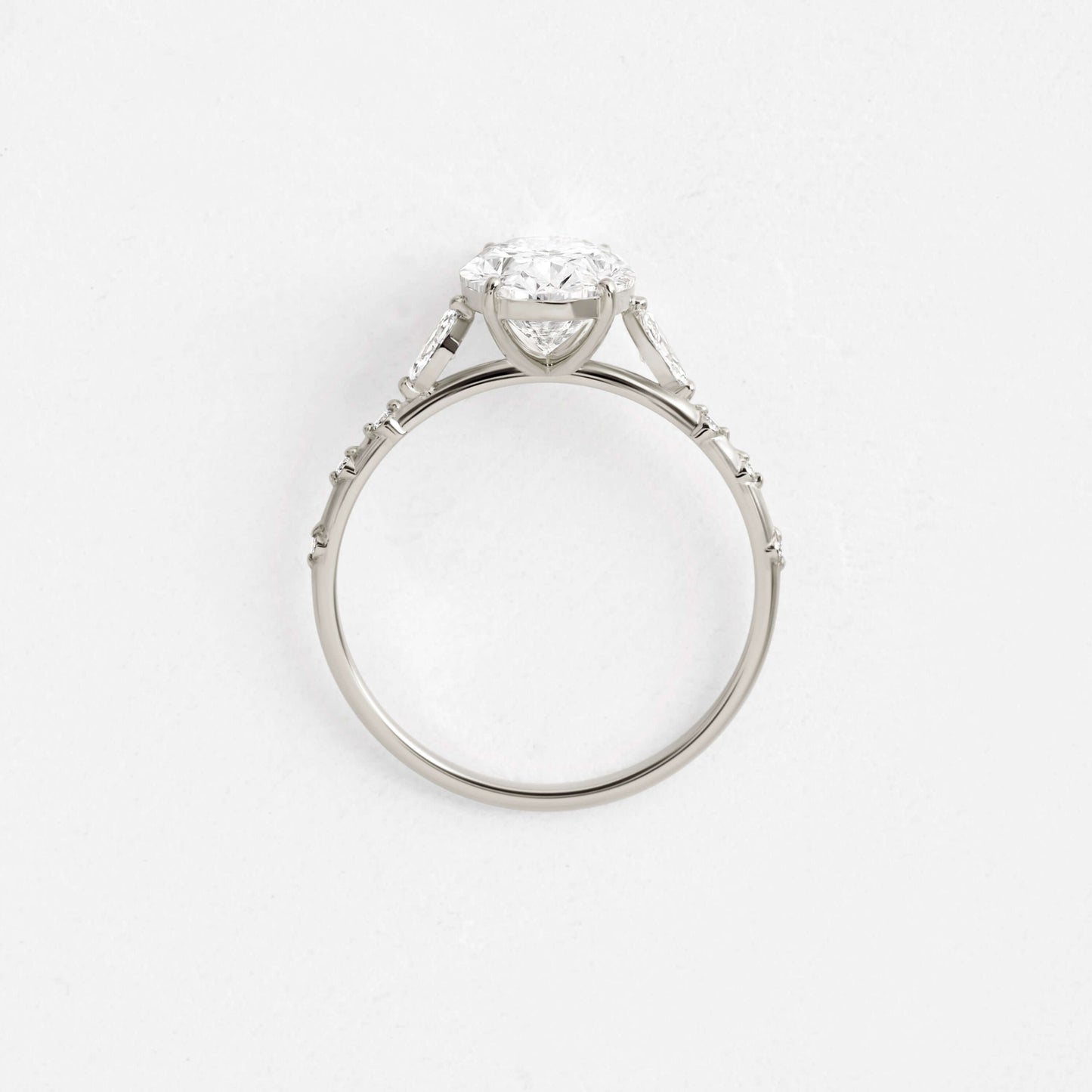 Three Stone & Dainty Pave-Oval Lab Grown Diamond Engagement Ring