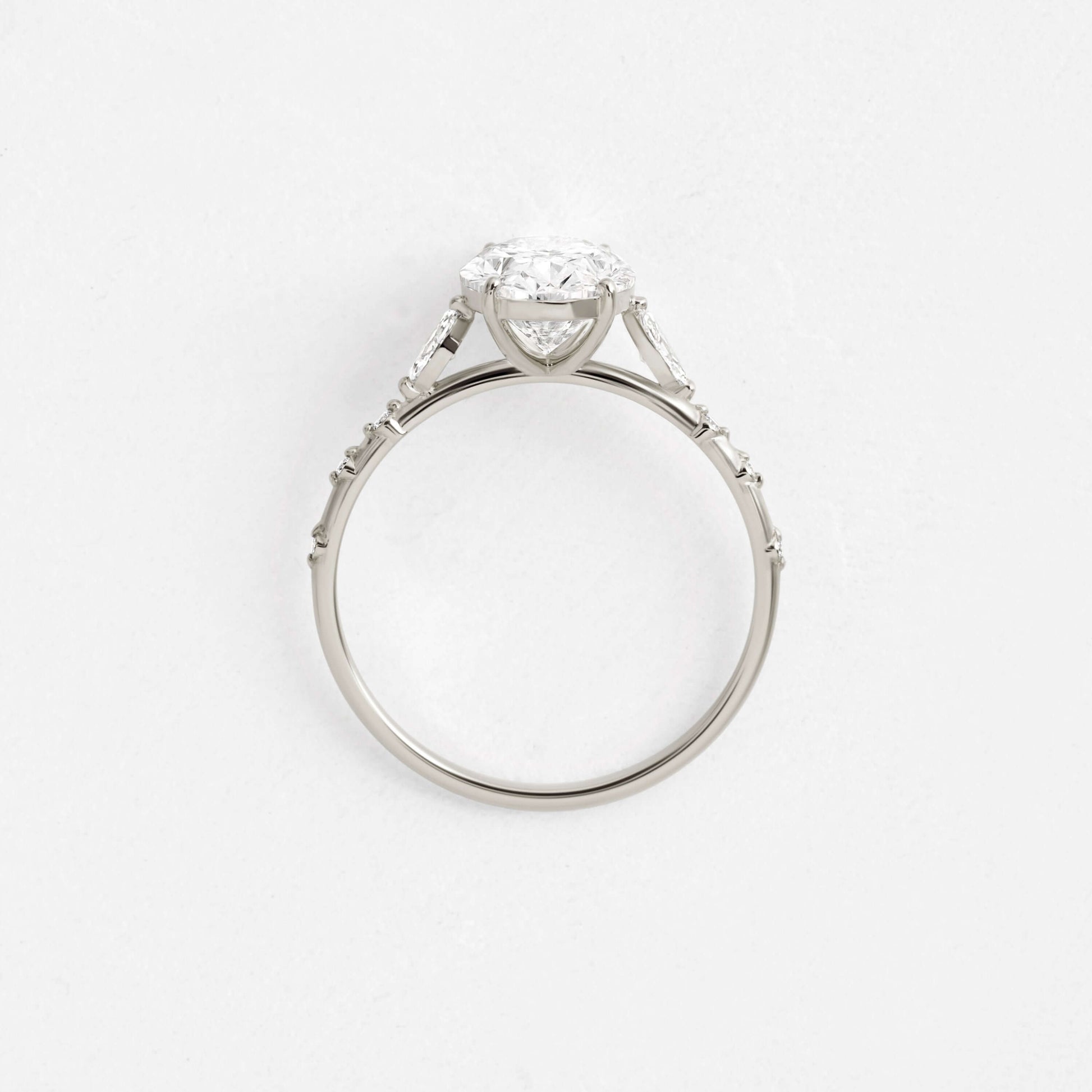 Three Stone & Dainty Pave-Oval Lab Grown Diamond Engagement Ring