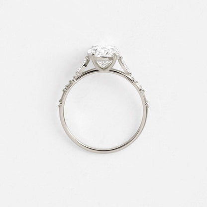 Three Stone & Dainty Pave-Oval Lab Grown Diamond Engagement Ring