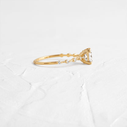Dainty Pave-Asscher Lab Grown Diamond Engagement Ring