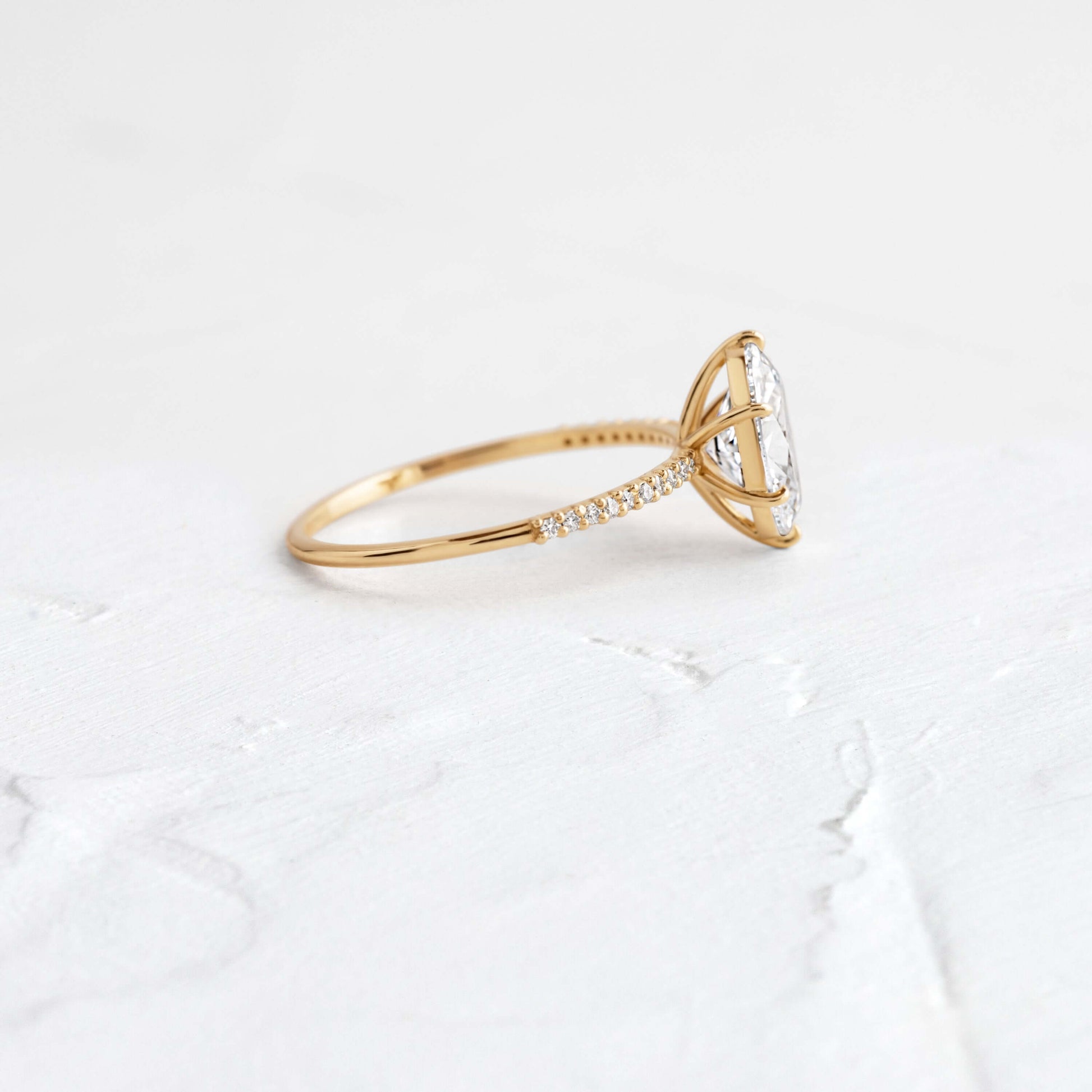 Pave- Oval Lab Grown Diamond Engagement Ring