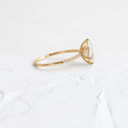Pave- Oval Lab Grown Diamond Engagement Ring