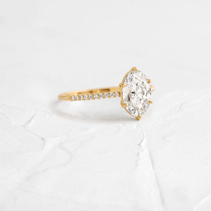 Pave- Oval Lab Grown Diamond Engagement Ring