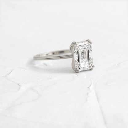 Solitaire Double Prong-Emerald Lab Grown Diamond Engagement Ring