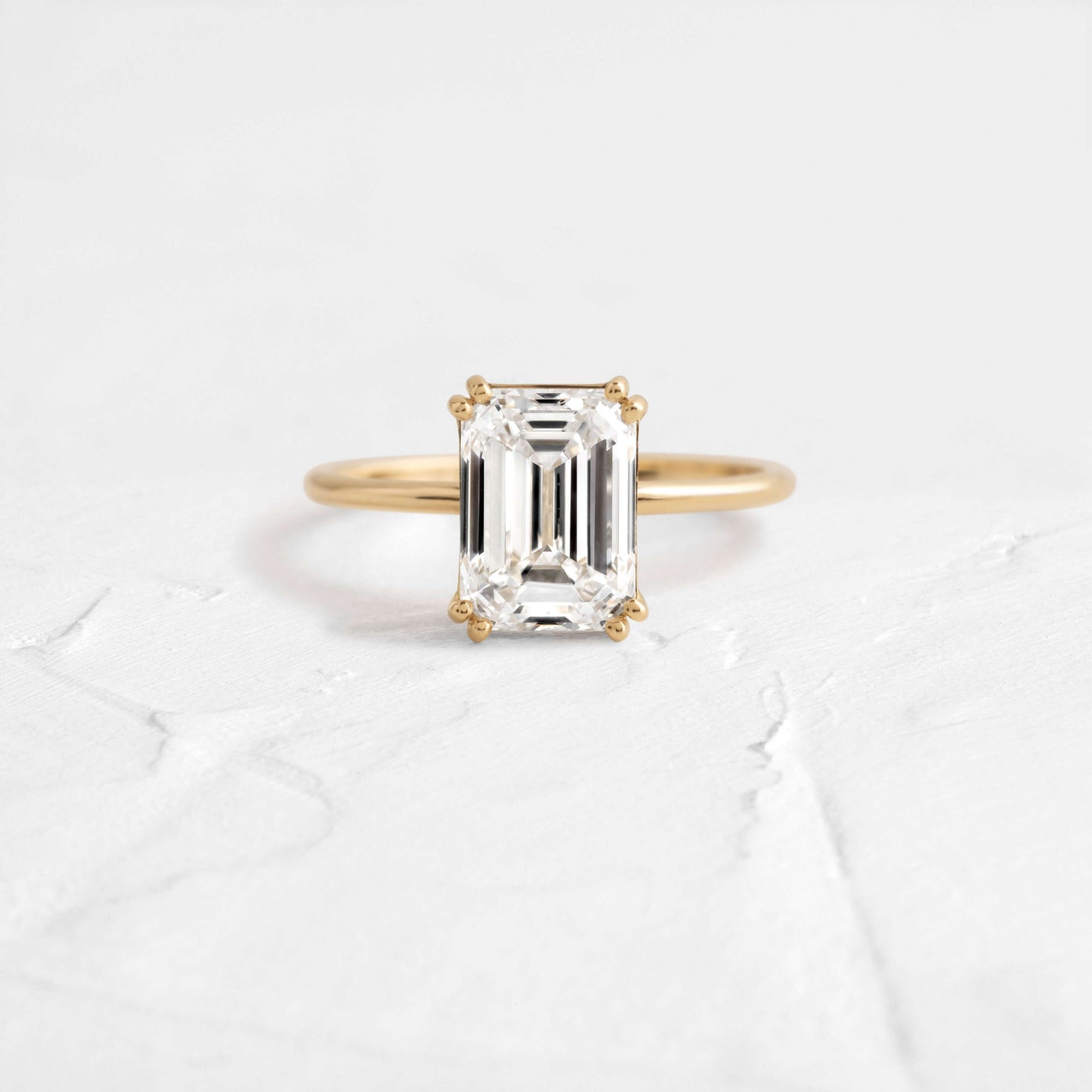 Solitaire Double Prong-Emerald Lab Grown Diamond Engagement Ring
