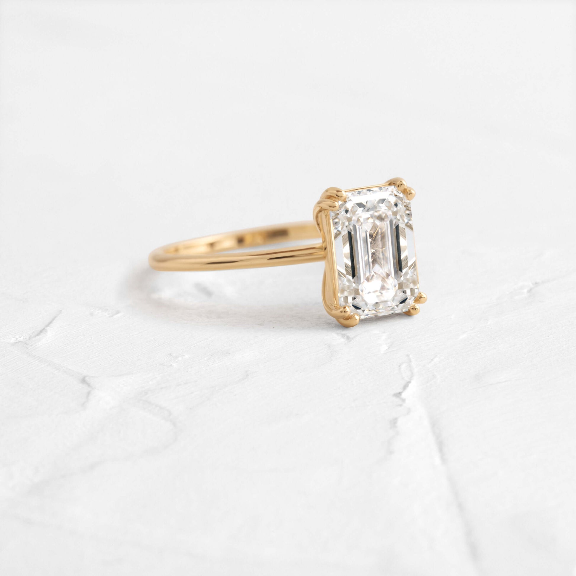 Solitaire Double Prong-Emerald Lab Grown Diamond Engagement Ring