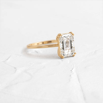 Solitaire Double Prong-Emerald Lab Grown Diamond Engagement Ring