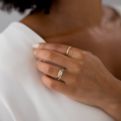 Cluster-Asscher Lab Grown Diamond Engagement Ring