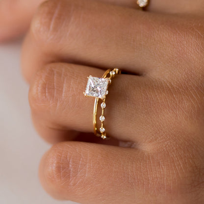 Solitaire Double Prong-Princess Lab Grown Diamond Engagement Ring