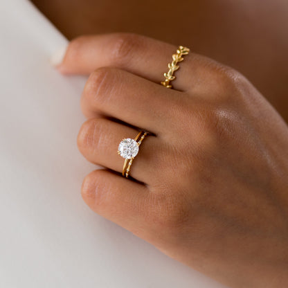 Solitaire Double Prong-Oval Lab Grown Diamond Engagement Ring
