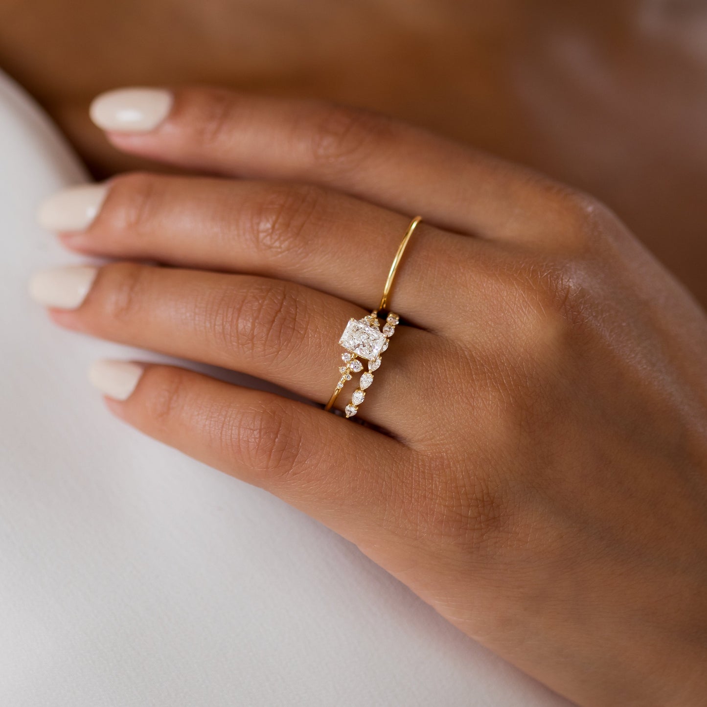 Cluster-Radiant Lab Grown Diamond Engagement Ring