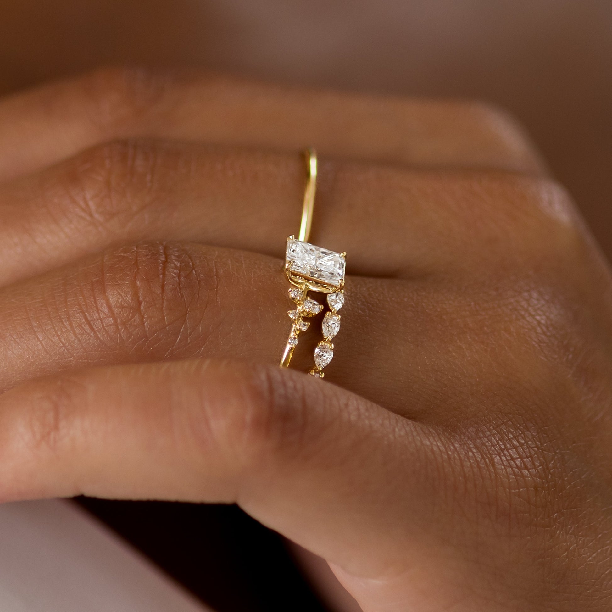 Cluster-Radiant Lab Grown Diamond Engagement Ring