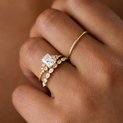 Cluster-Radiant Lab Grown Diamond Engagement Ring