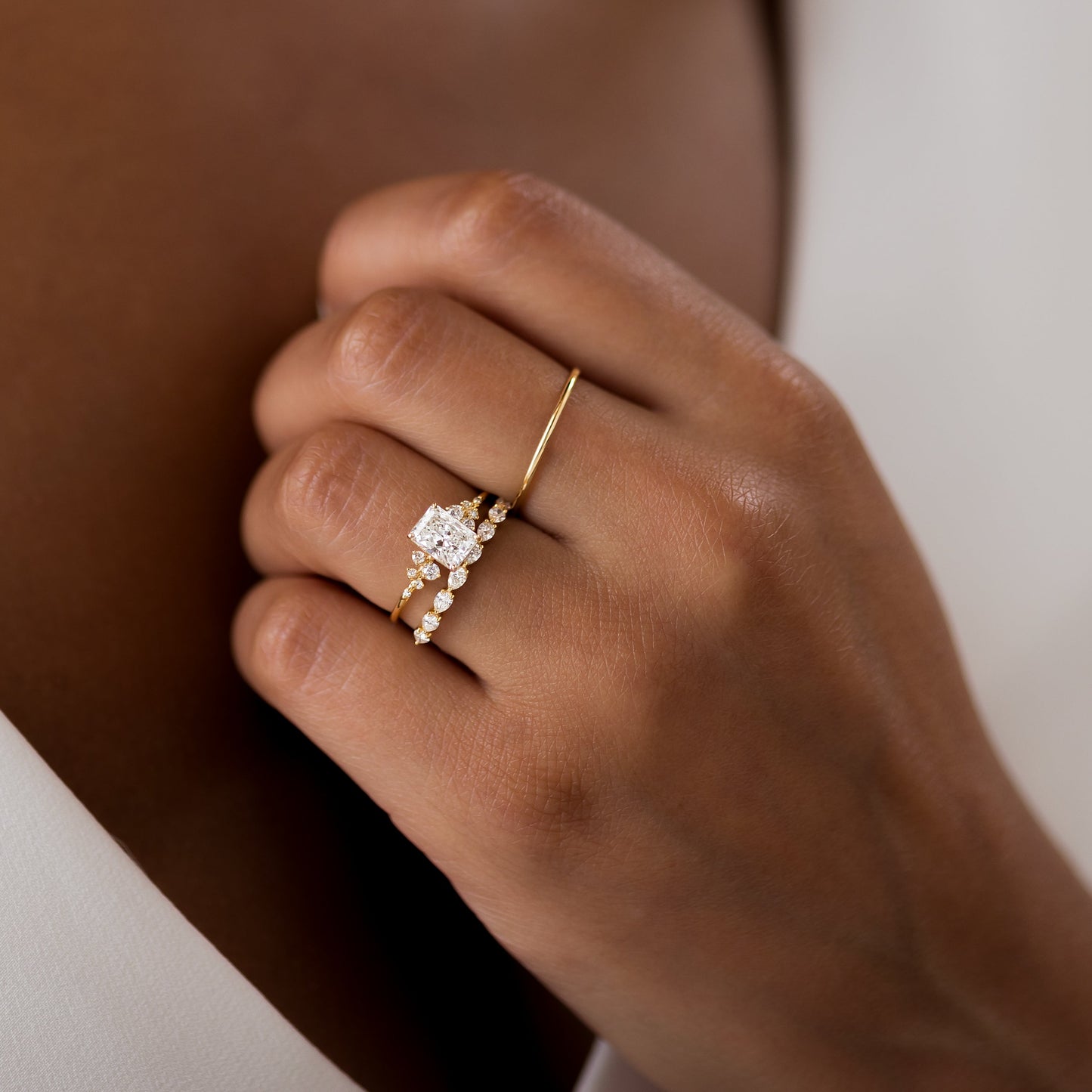 Cluster-Radiant Lab Grown Diamond Engagement Ring