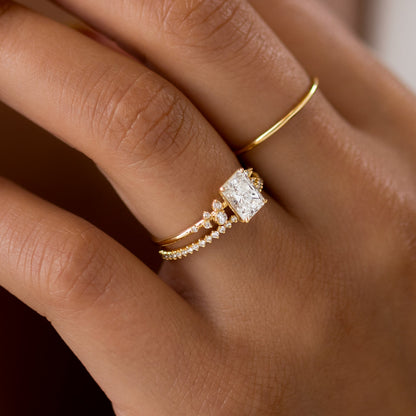 Cluster-Radiant Lab Grown Diamond Engagement Ring