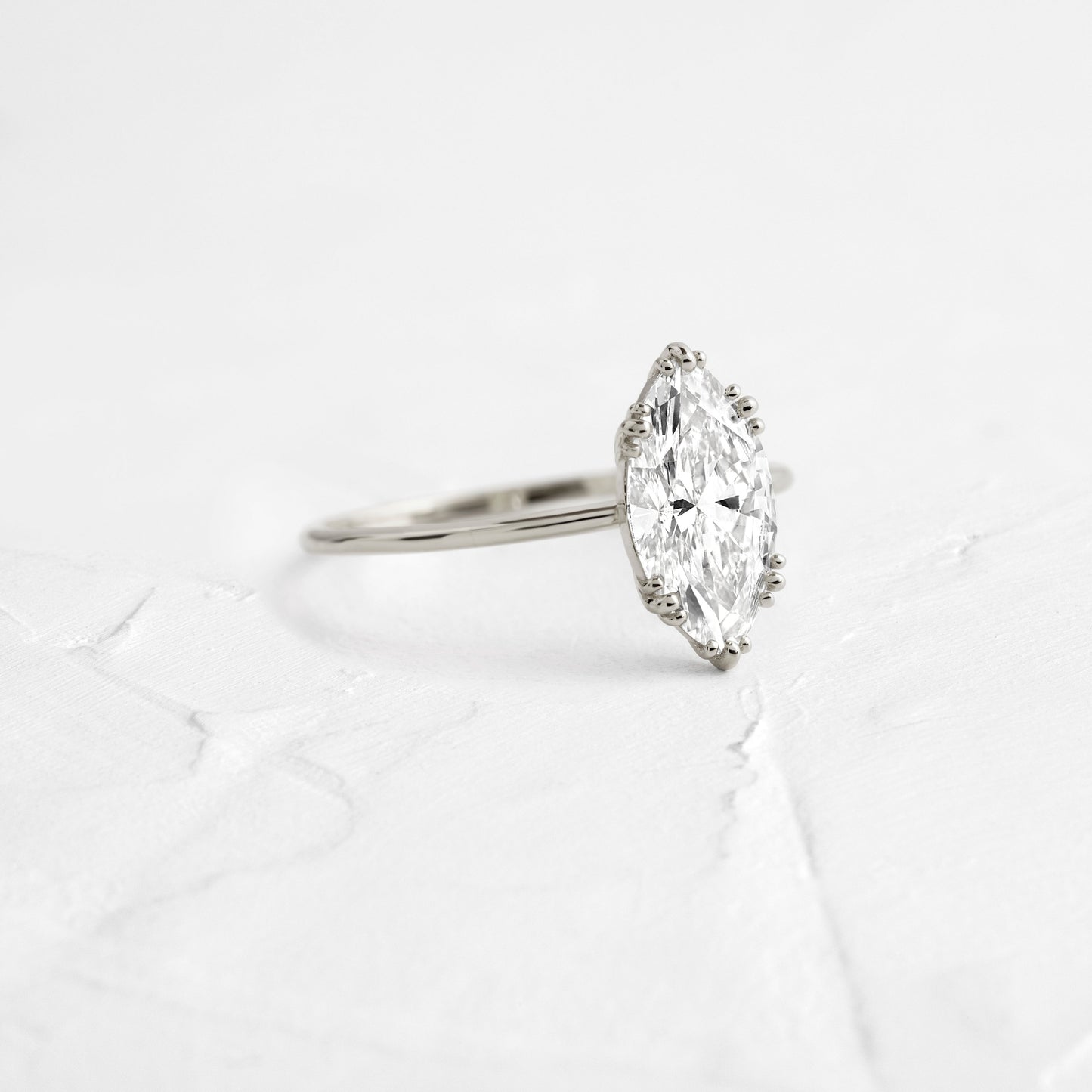 Solitaire Triple Prong-Marquise Lab Grown Diamond Engagement Ring