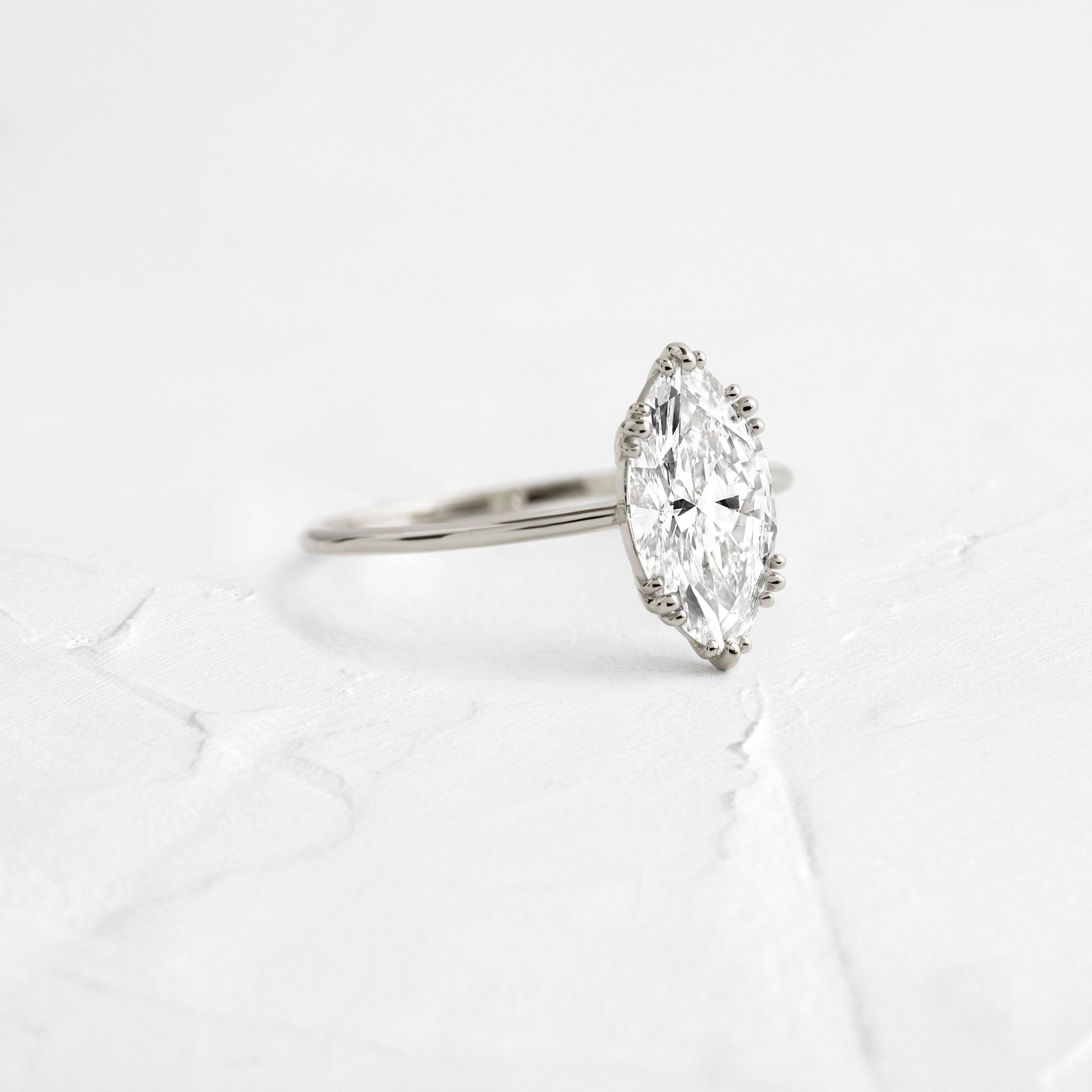 Solitaire Triple Prong-Marquise Lab Grown Diamond Engagement Ring