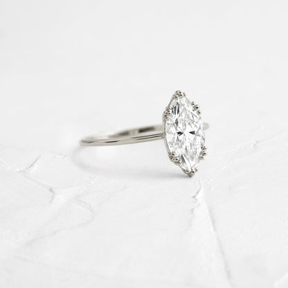 Solitaire Triple Prong-Marquise Lab Grown Diamond Engagement Ring