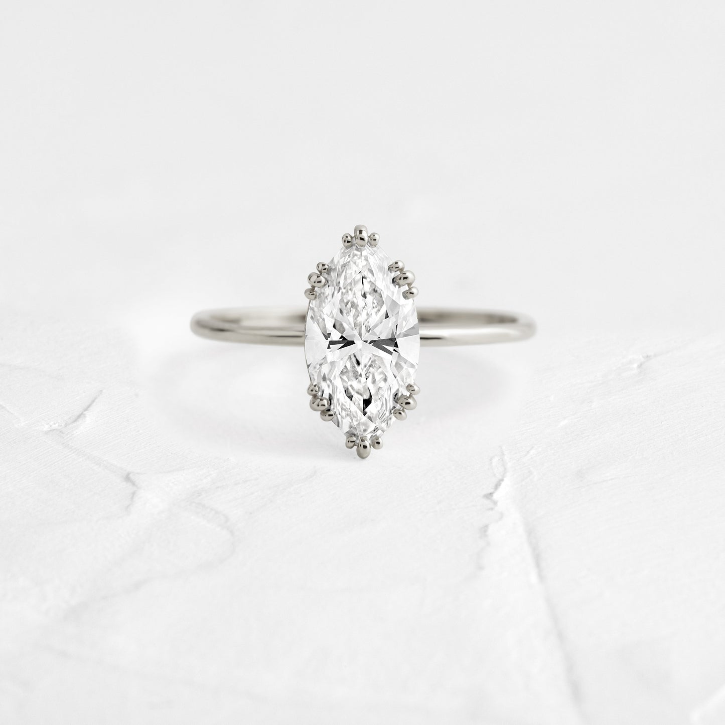 Solitaire Triple Prong-Marquise Lab Grown Diamond Engagement Ring