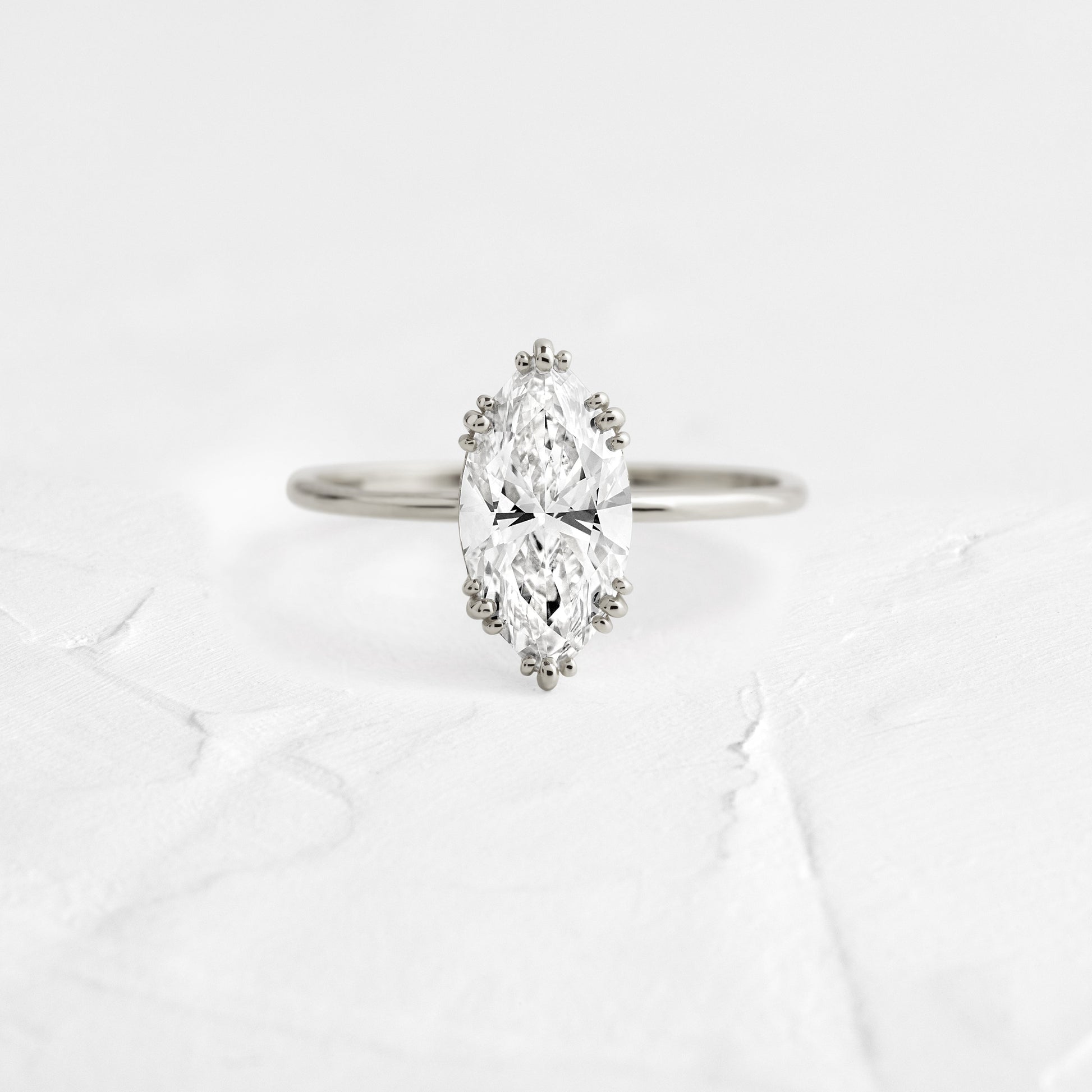 Solitaire Triple Prong-Marquise Lab Grown Diamond Engagement Ring