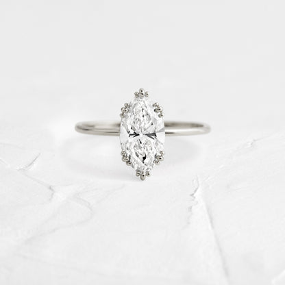 Solitaire Triple Prong-Marquise Lab Grown Diamond Engagement Ring