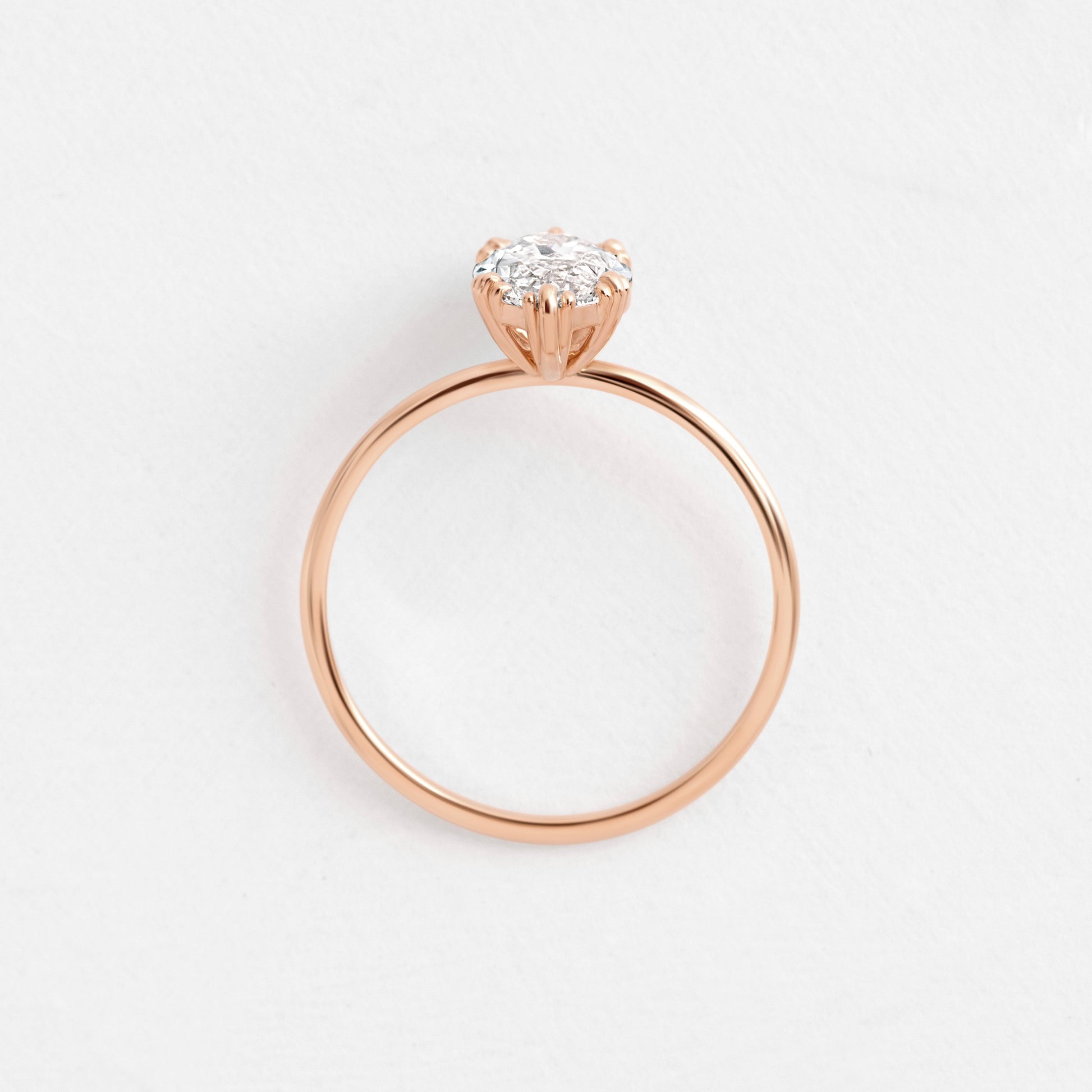 Solitaire Triple Prong-Marquise Lab Grown Diamond Engagement Ring