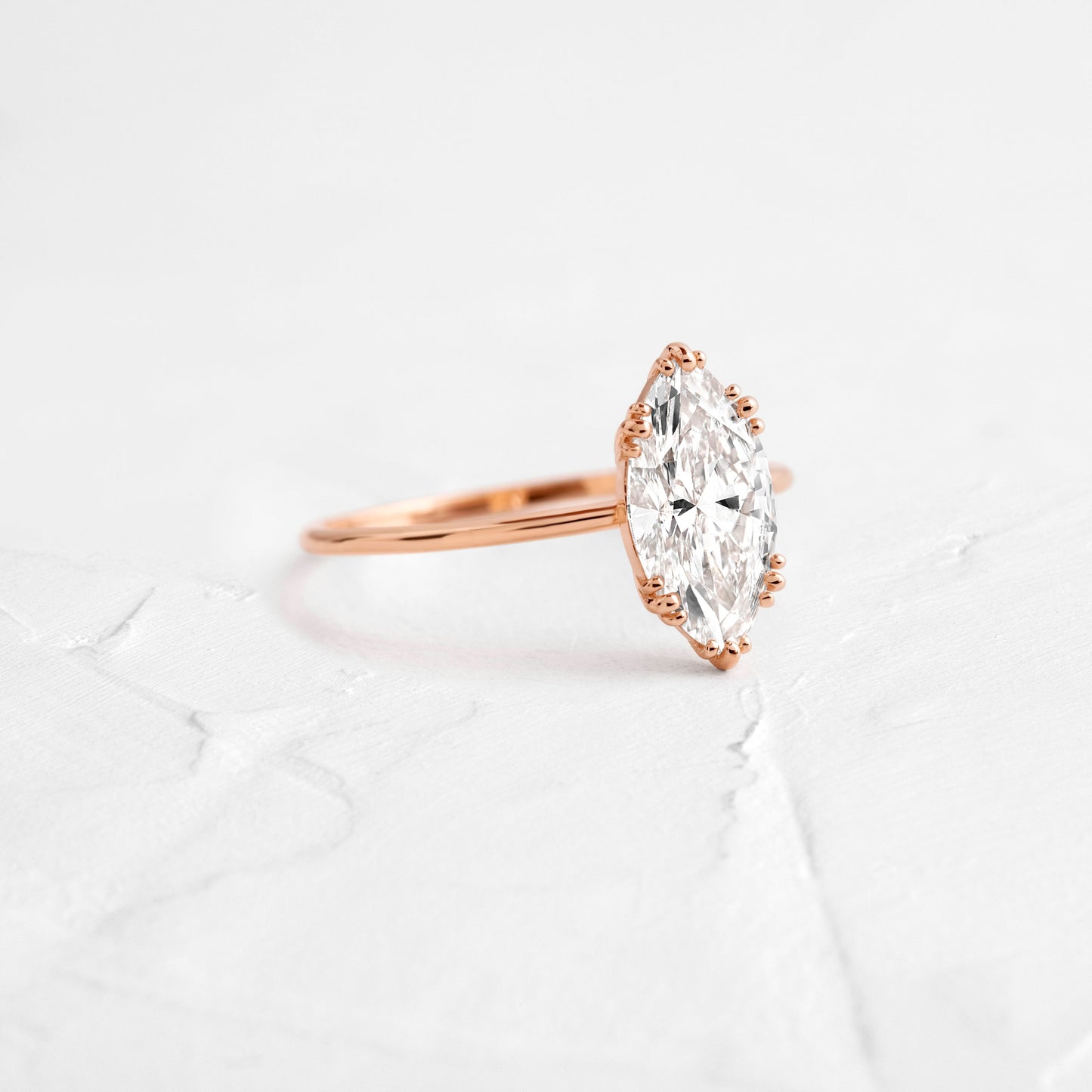 Solitaire Triple Prong-Marquise Lab Grown Diamond Engagement Ring