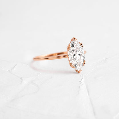 Solitaire Triple Prong-Marquise Lab Grown Diamond Engagement Ring