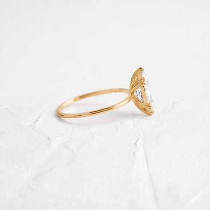 Solitaire Triple Prong-Marquise Lab Grown Diamond Engagement Ring