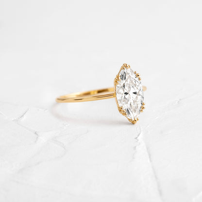 Solitaire Triple Prong-Marquise Lab Grown Diamond Engagement Ring