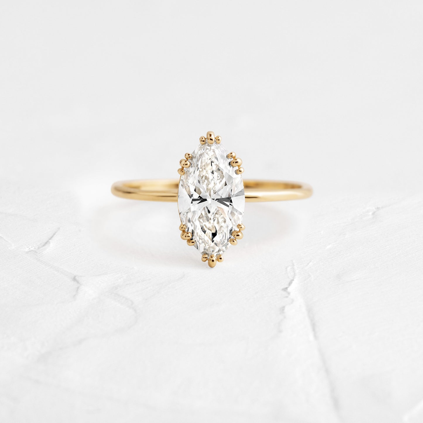 Solitaire Triple Prong-Marquise Lab Grown Diamond Engagement Ring