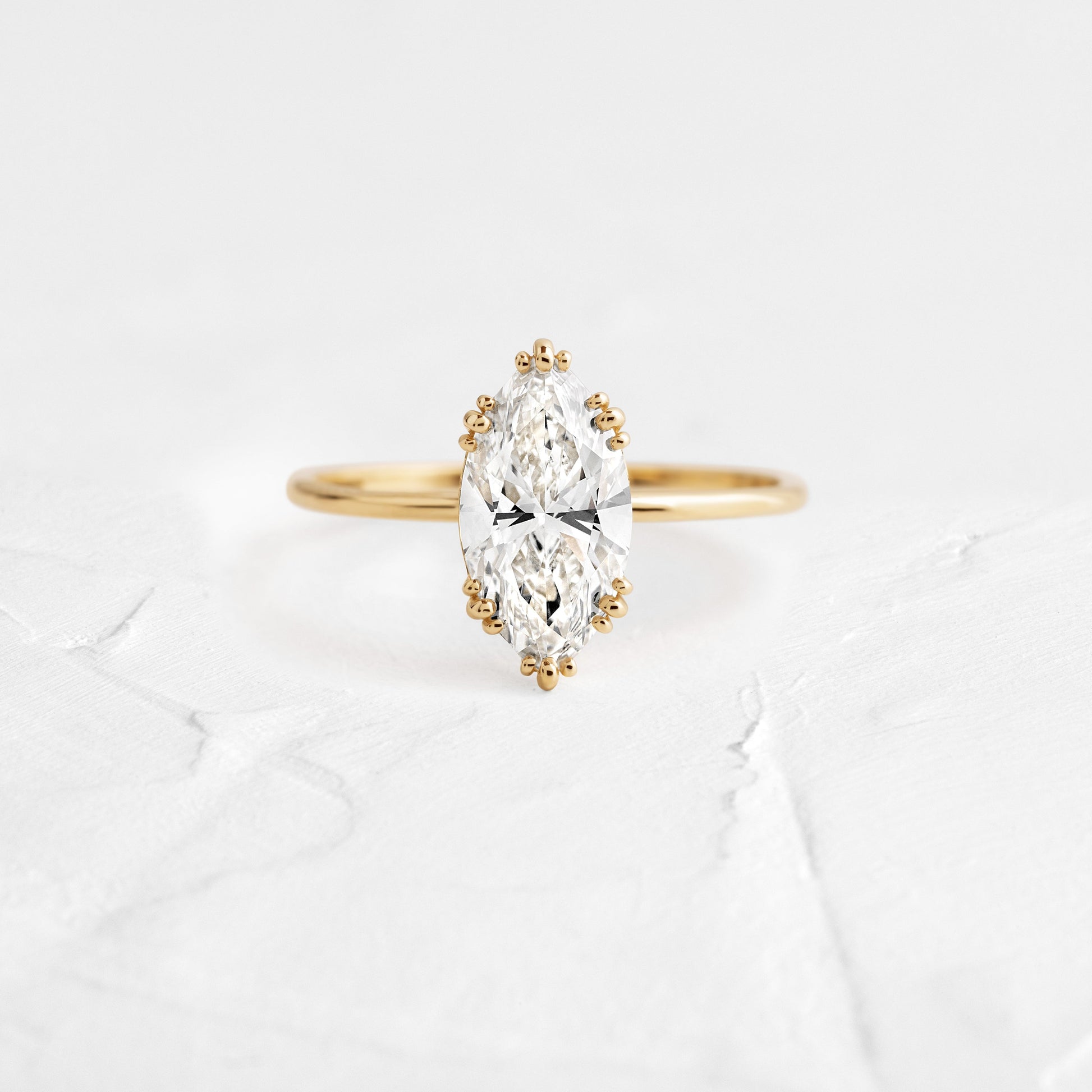 Solitaire Triple Prong-Marquise Lab Grown Diamond Engagement Ring