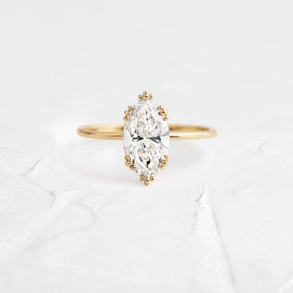 Solitaire Triple Prong-Marquise Lab Grown Diamond Engagement Ring