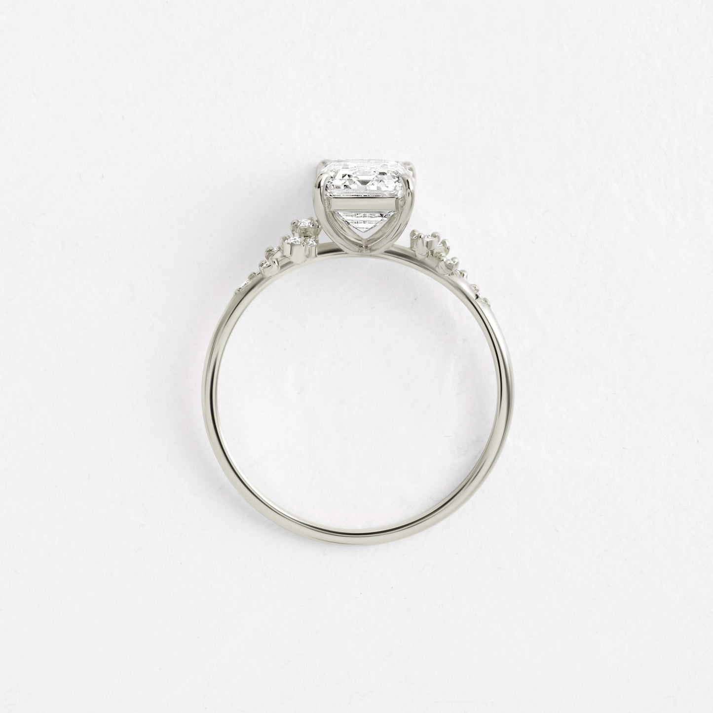 Cluster-Emerald Lab Grown Diamond Engagement Ring