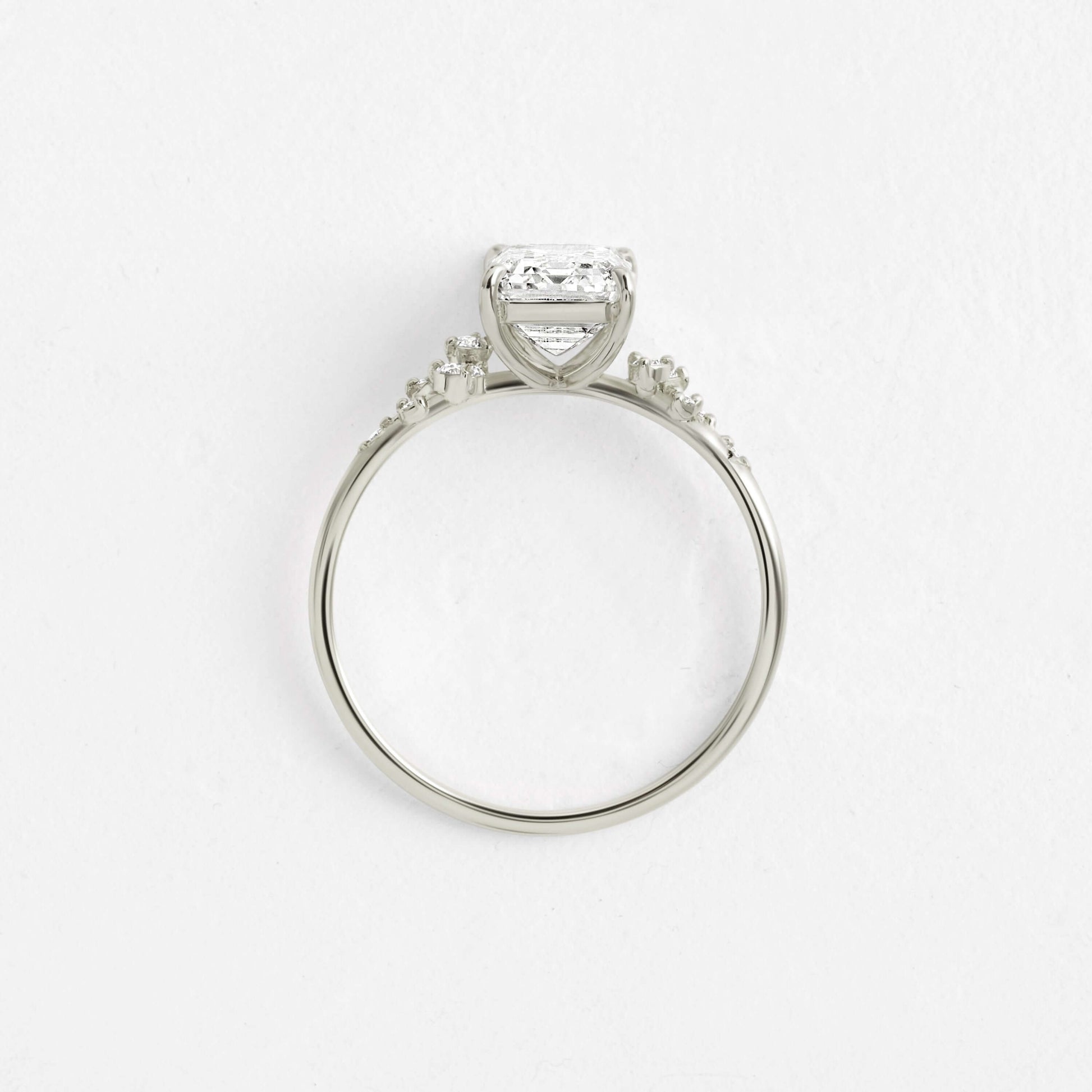 Cluster-Emerald Lab Grown Diamond Engagement Ring