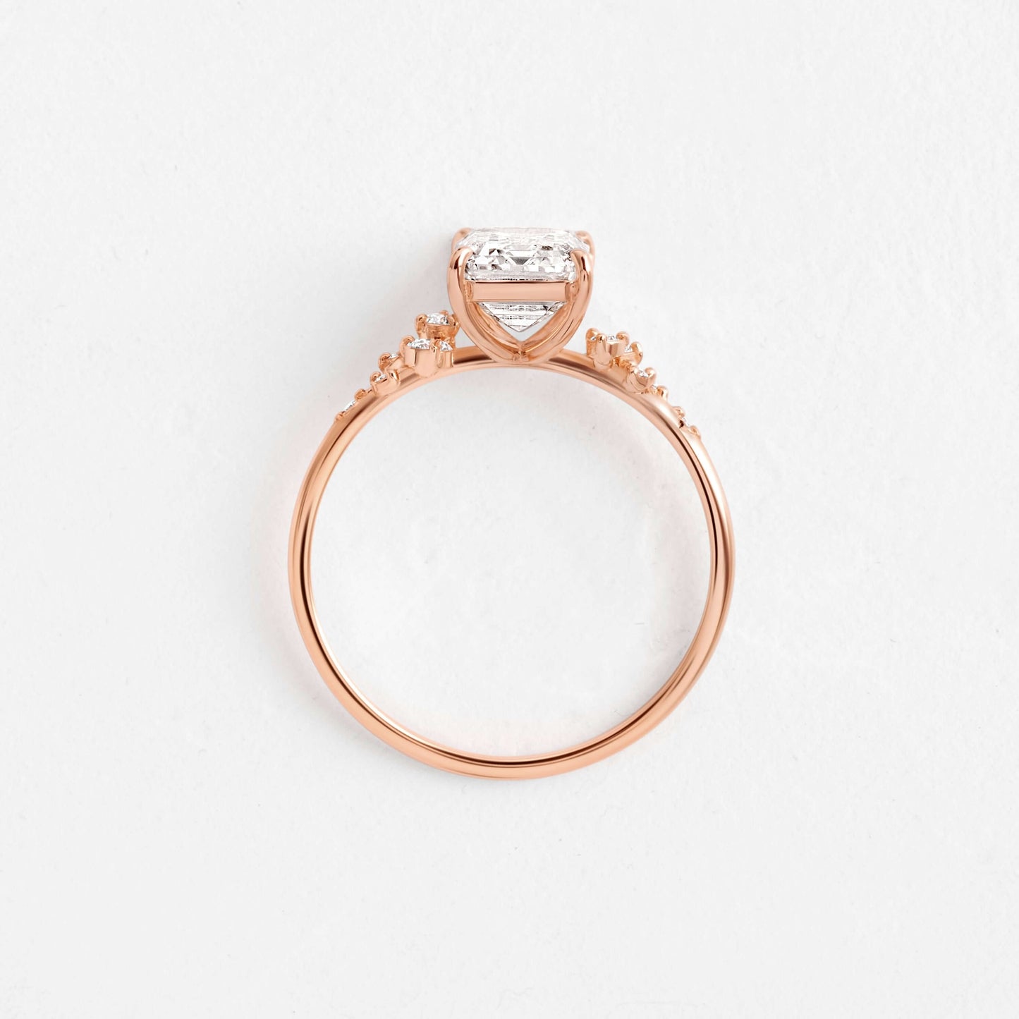 Cluster-Emerald Lab Grown Diamond Engagement Ring