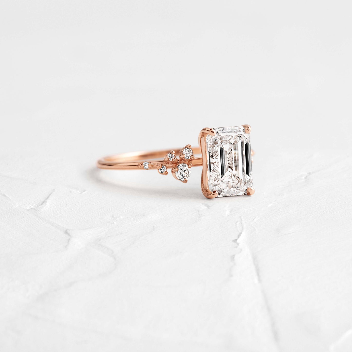 Cluster-Emerald Lab Grown Diamond Engagement Ring