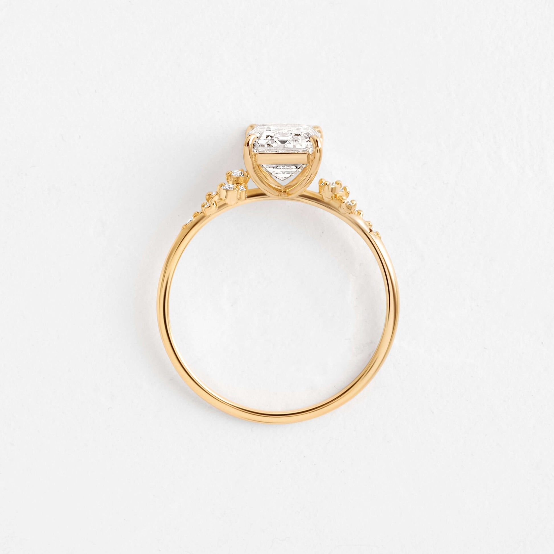 Cluster-Emerald Lab Grown Diamond Engagement Ring