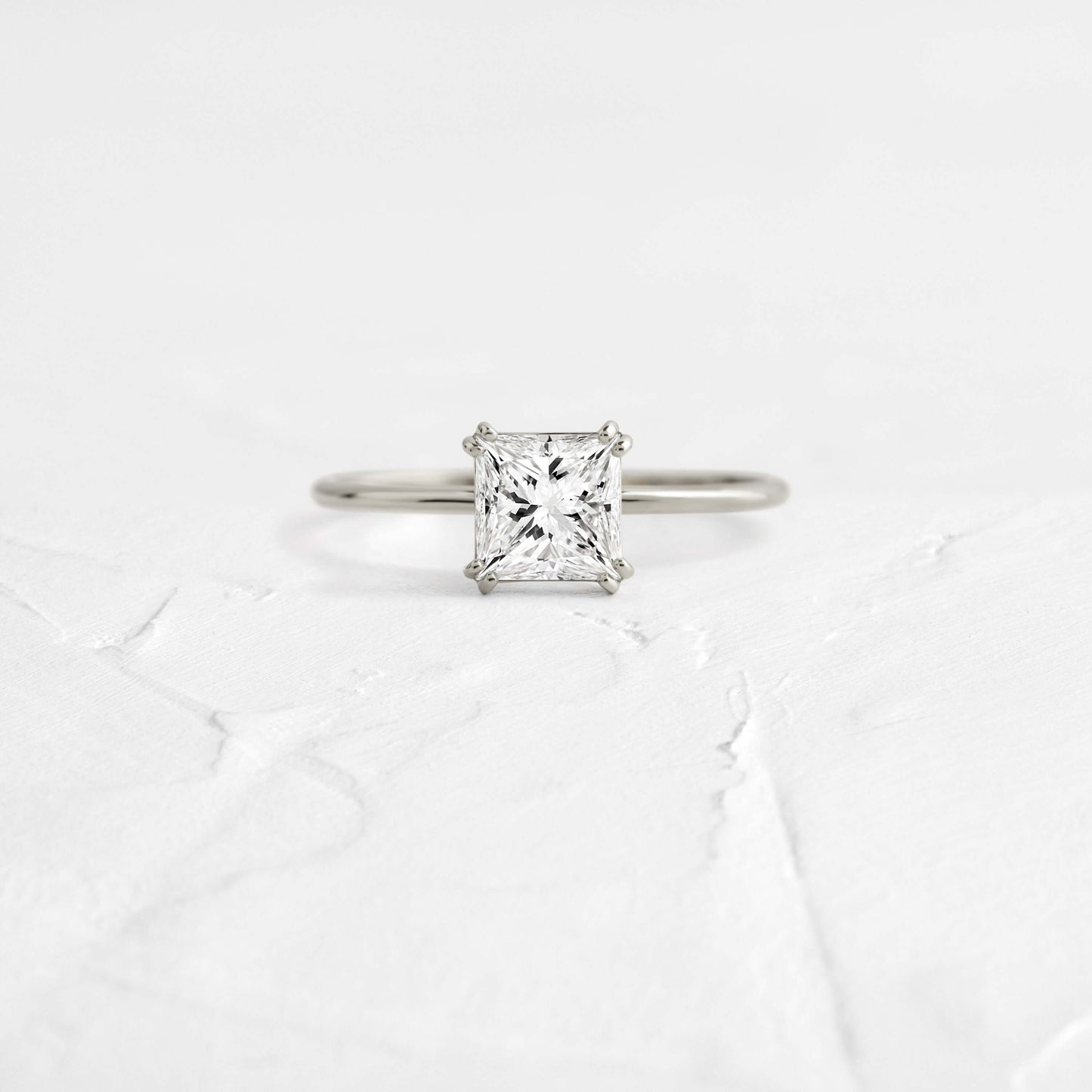 Solitaire Double Prong-Princess Lab Grown Diamond Engagement Ring