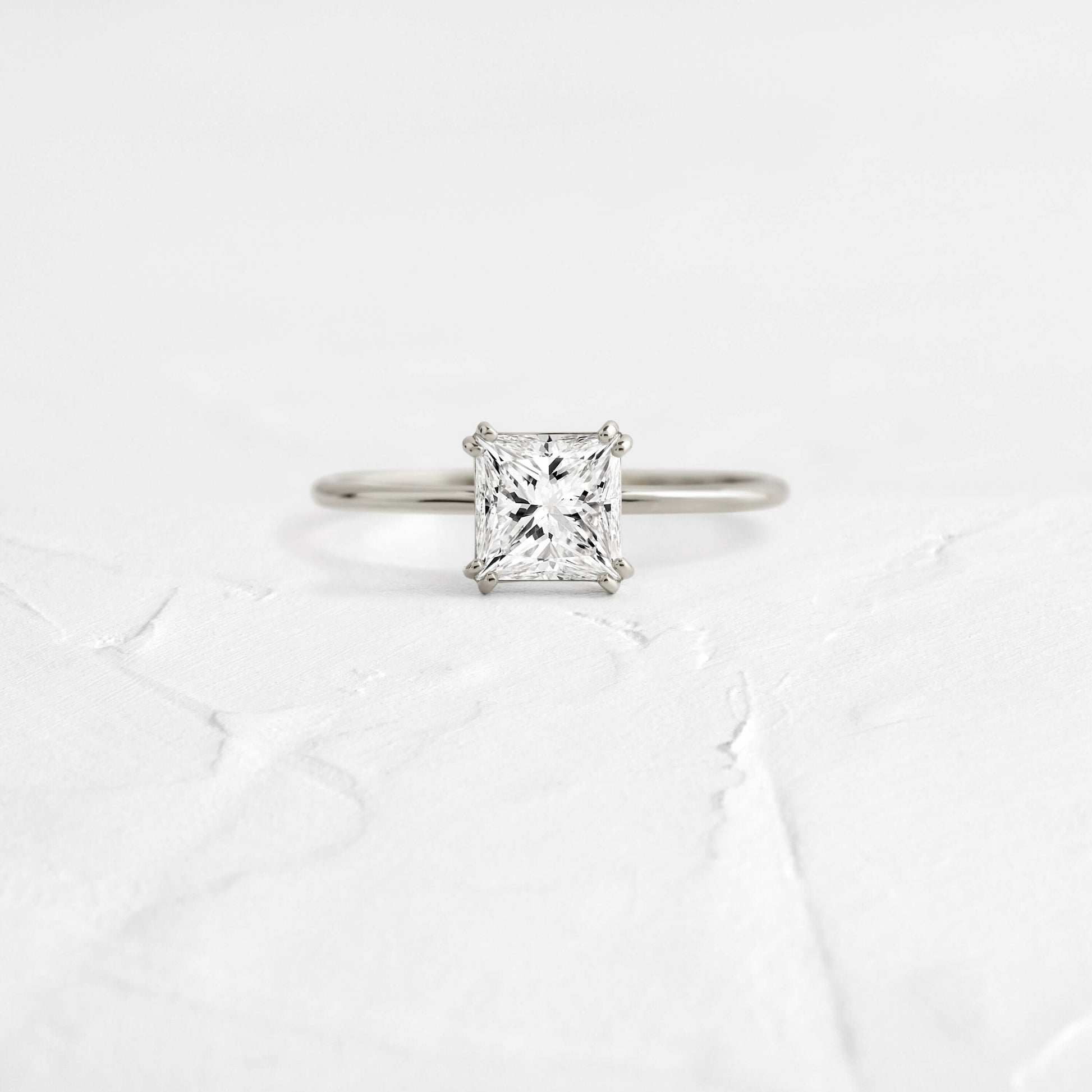 Solitaire Double Prong-Princess Lab Grown Diamond Engagement Ring