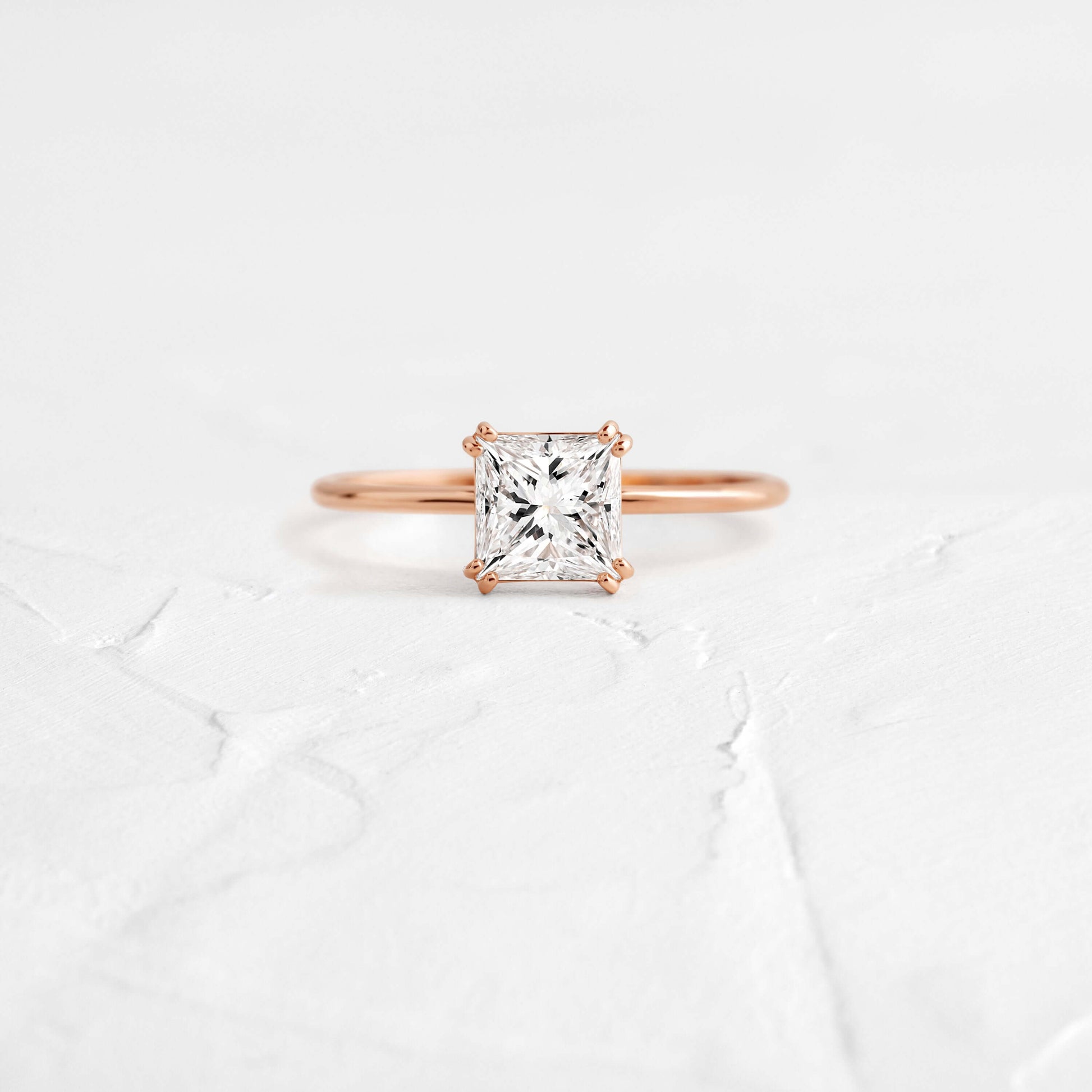 Solitaire Double Prong-Princess Lab Grown Diamond Engagement Ring