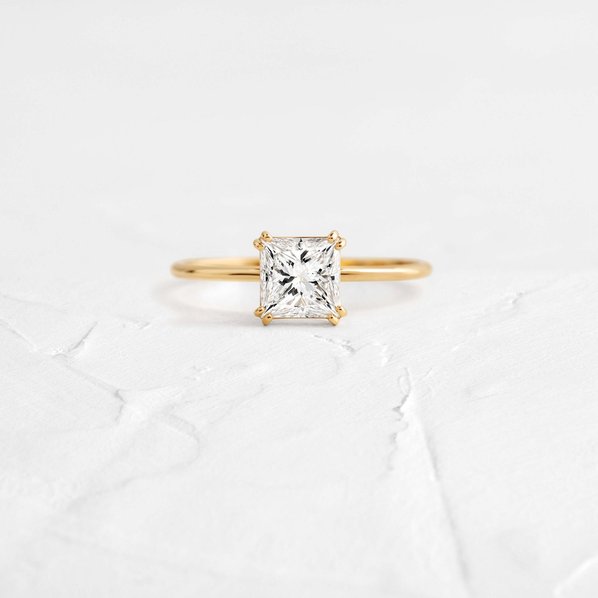 Solitaire Double Prong-Princess Lab Grown Diamond Engagement Ring