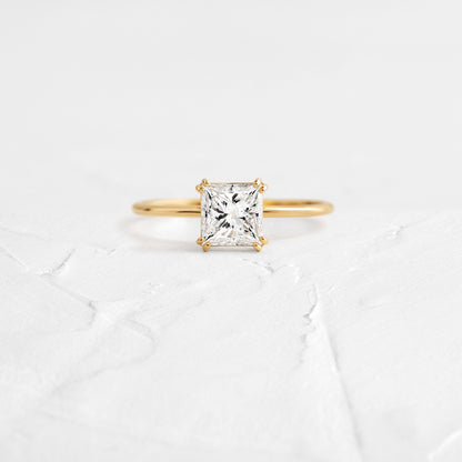 Solitaire Double Prong-Princess Lab Grown Diamond Engagement Ring